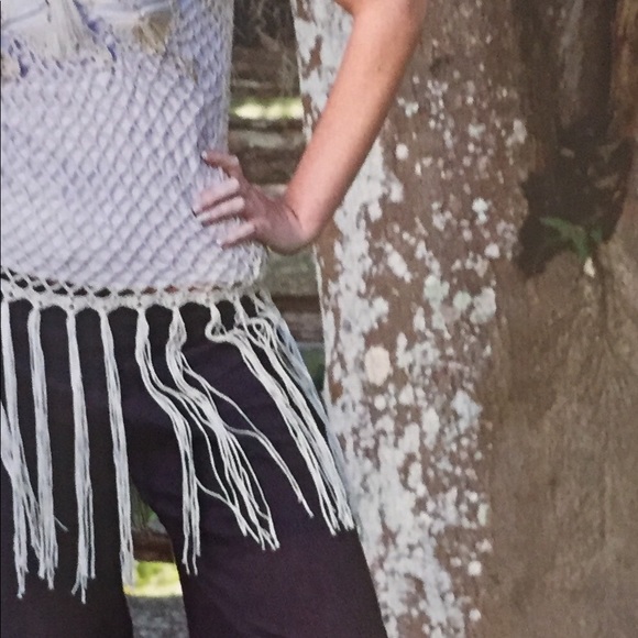 NWT.  Sacred Threads Fringe Tunic. 215-522. CL/WH - Picture 2 of 4